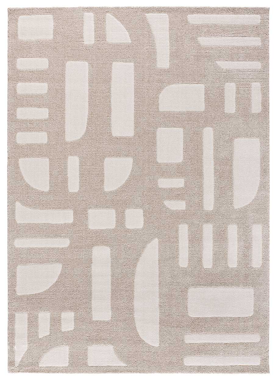 Atticgo Alfombra geométrica de tacto suave Caledonia 77308 Beige