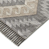 Alfombra kilim con flecos Chandia 1076 Gris