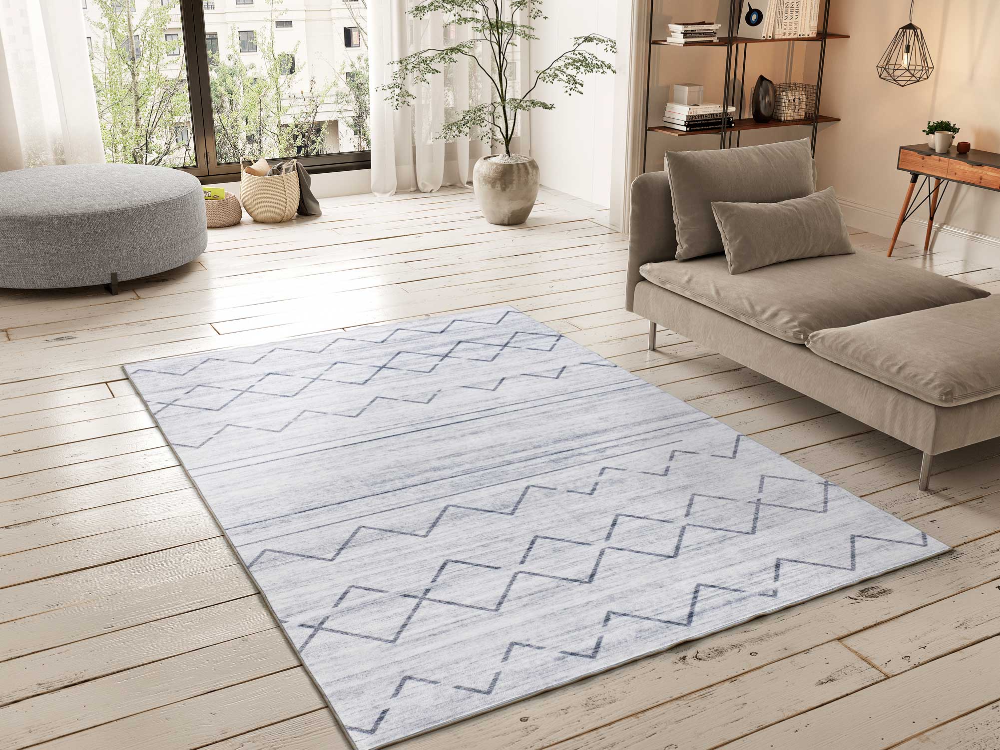 Atticgo | Alfombra Motivos Geométricos CLASS 22066 Gris Ambiente