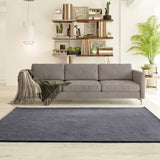 Washable Plain Microfibre Rug Coraline Anthracite