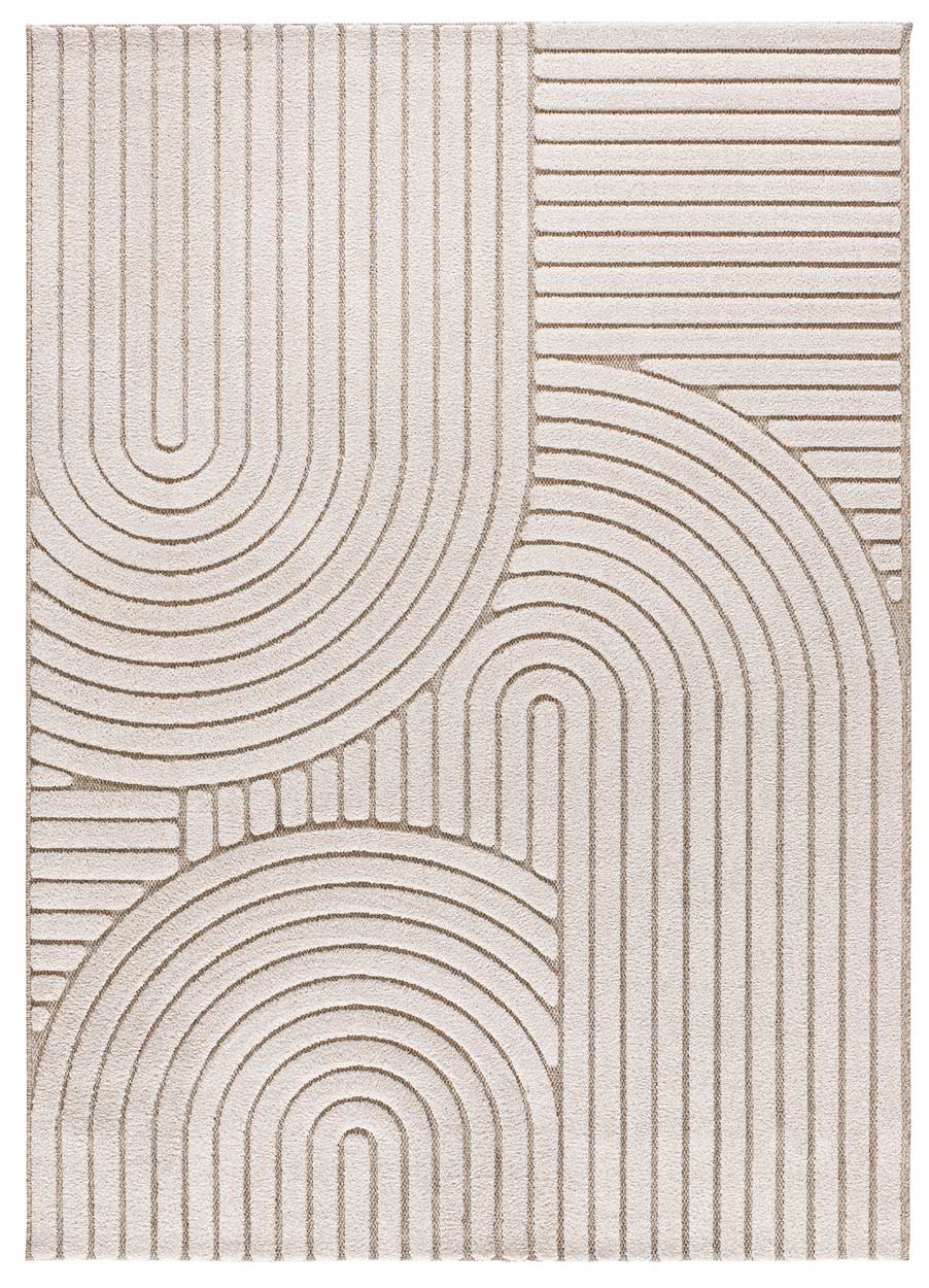 Atticgo Alfombra diseño geométrico en relieve DIENA 40424 Blanco