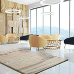 Atticgo Alfombra étnica con relieve Enya 8745 Beige ambiente