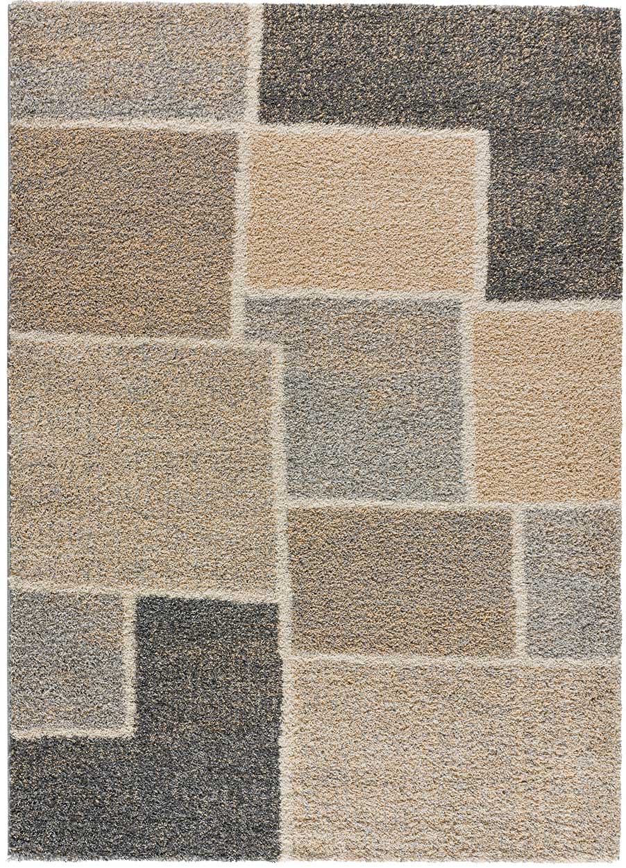 Atticgo Alfombra geométrica de pelo largo Irati 8710 Beige