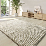 Atticgo Alfombra estilo escandinavo, reciclada y con relieve Lima 3500 Crema ambiente