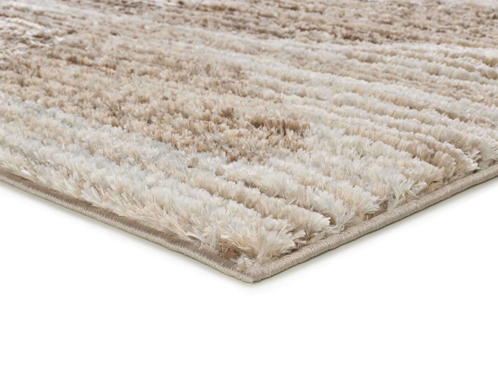 Atticgo Alfombra estilo escandinavo, reciclada y con relieve Lima 3502 Beige esquina