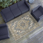 Atticgo Alfombra vintage de exterior Luna 54552 Azul ambiente