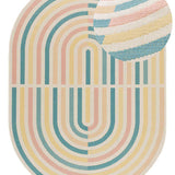 Oval outdoor rug pastel shades Manila 17636 Multi, 160x229 cm