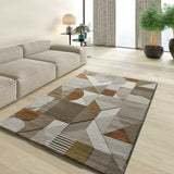 Atticgo Alfombra geométrica con relieve en tonos tierra Melfi 4501 ambiente