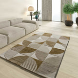 Atticgo Alfombra geométrica con relieve en tonos tierra Melfi 4509 ambiente