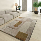 Geometric rug with relief in earth tones Melfi 4510