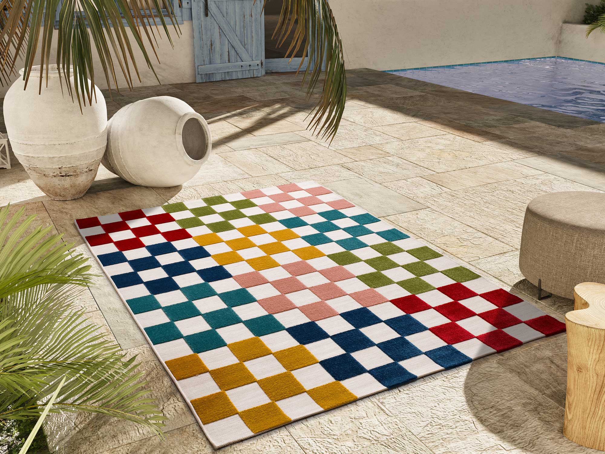 Atticgo Alfombra con relieve de exterior-interior Mila 23516 Multicolor Ambiente 