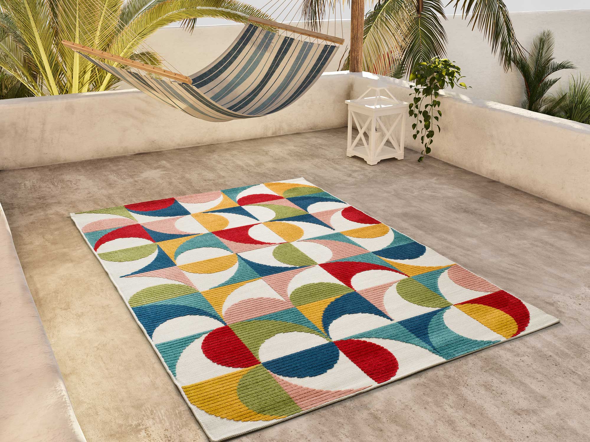 Atticgo Alfombra geométrica con relieve de exterior-interior Mila 23524 Multicolor exterior