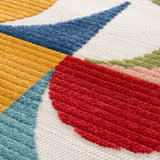 Atticgo Alfombra geométrica con relieve de exterior-interior Mila 23524 Multicolor detalle 