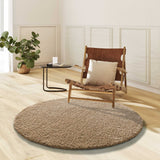 Norge 8507 Linen Round plain shaggy rug