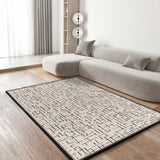 Tapis géométrique noir et blanc Retro 12888