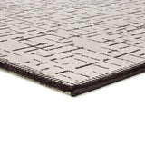 Tapis géométrique noir et blanc Retro 12888