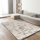 Tapis géométrique noir et blanc Retro 12890