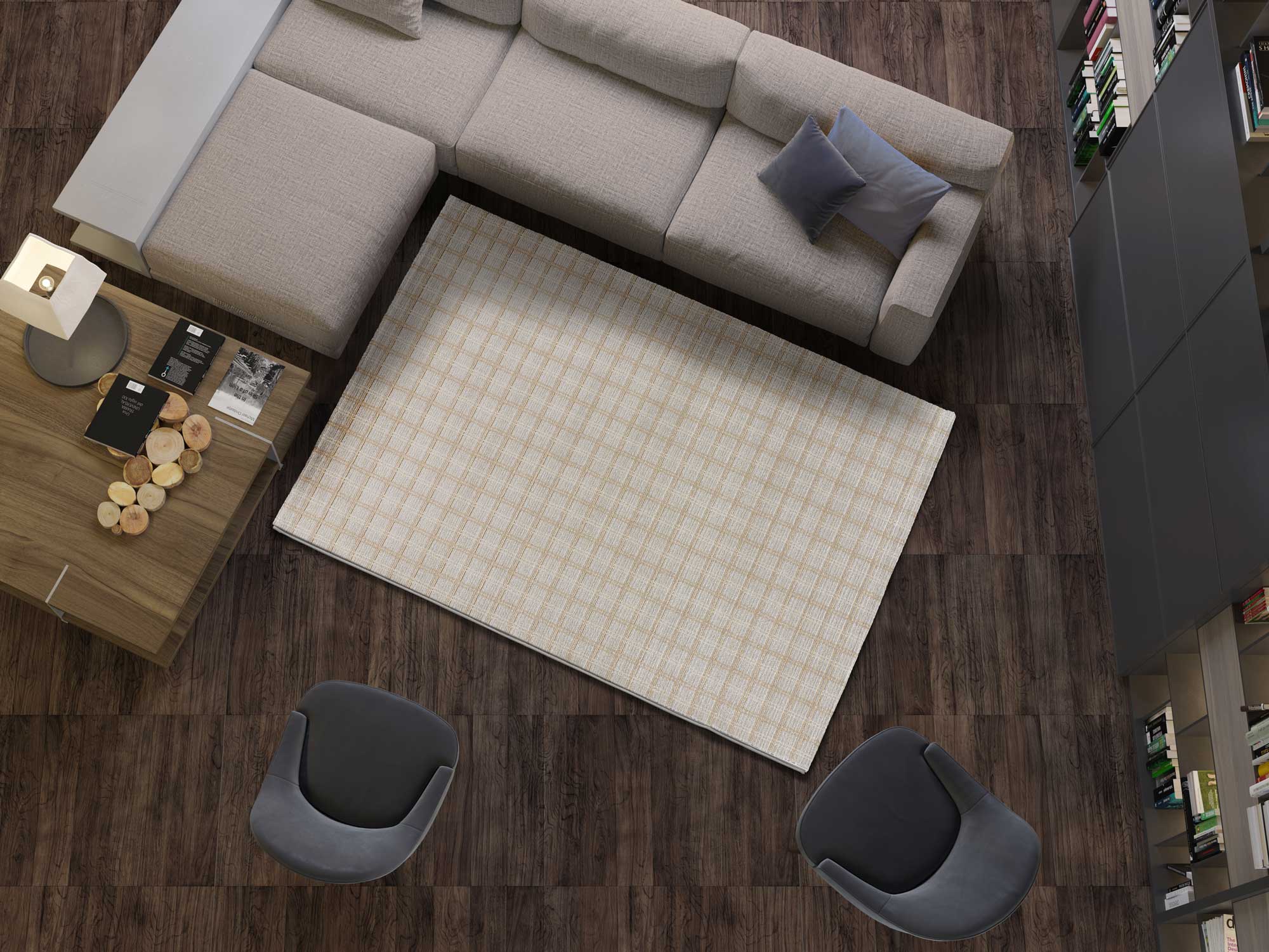 Atticgo Alfombra abstracta Sensation 12681 beige ambiente