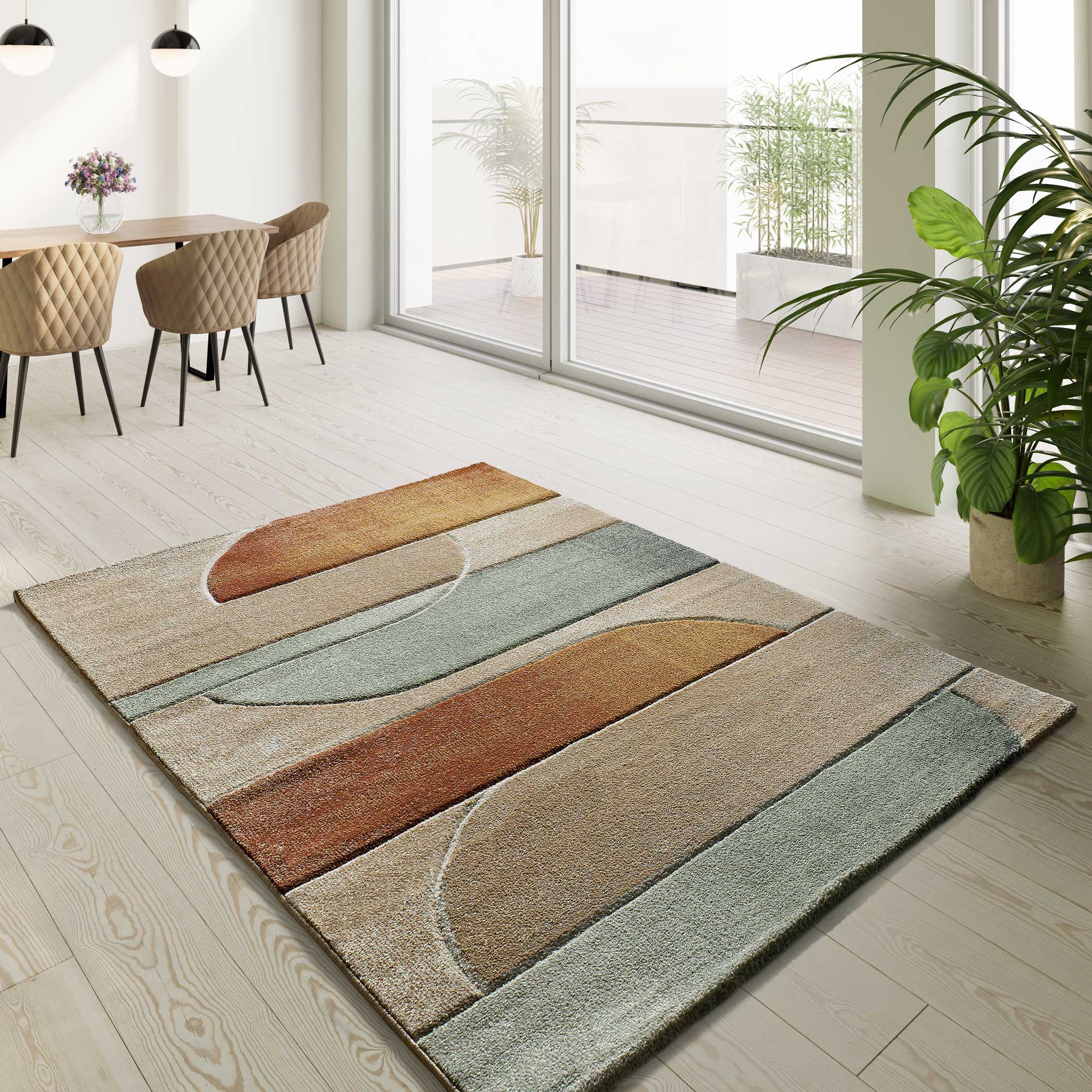 Atticgo Alfombra geométrica Sora 40323 Multicolor ambiente