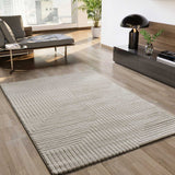 Verona Geometric Embossed Rug 2253 Cream