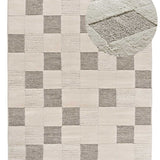 Checkered rug with embossed pattern Verona 2259 Cream