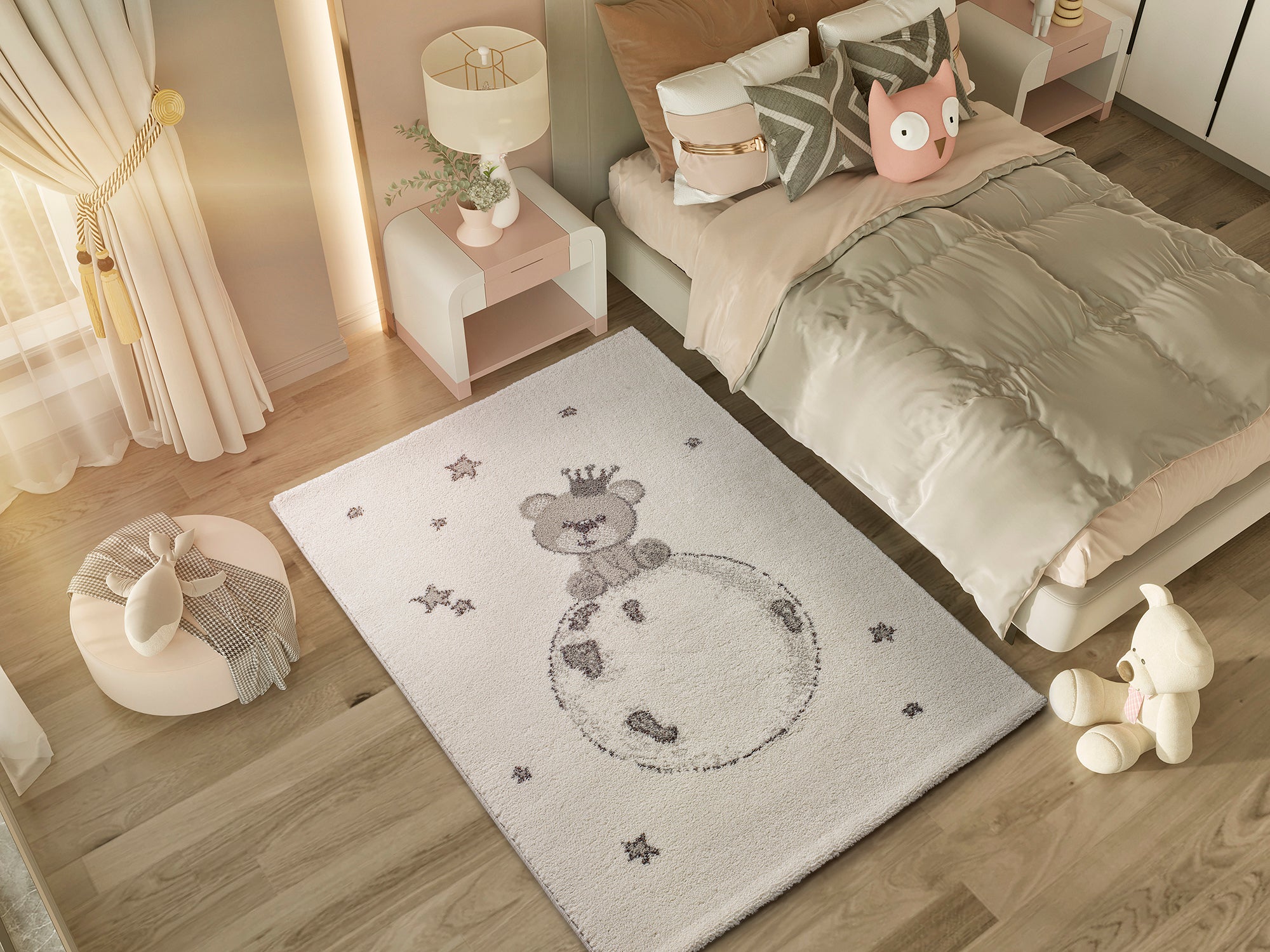 Atticgo Alfombra infantil Cranberry 659 Blanco 115x170 cm ambiente