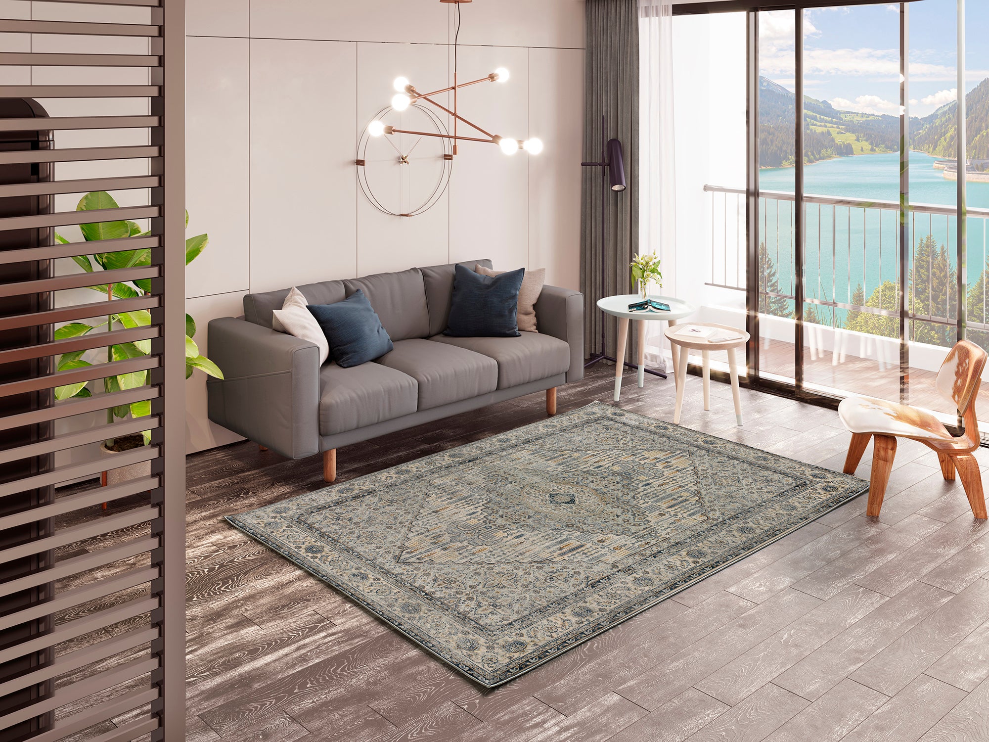 Atticgo Alfombra de viscosa Dihya 1037 beige ambiente