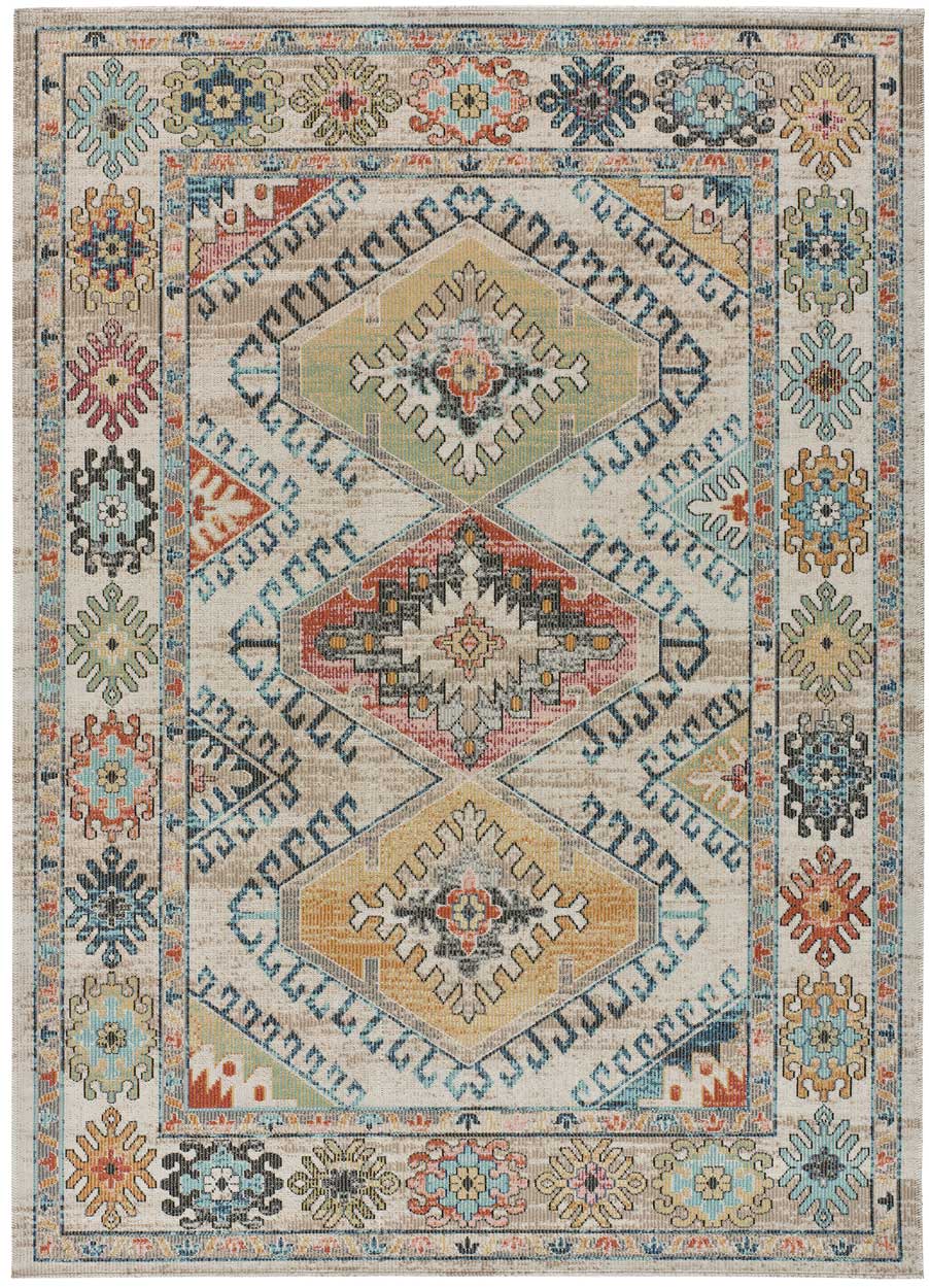 Atticgo Alfombra de exterior-interior estilo vintage Fancy 1211 Multi