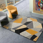 atticgo Alfombra geométrica Gladys 12140 gris y mostaza ambiente