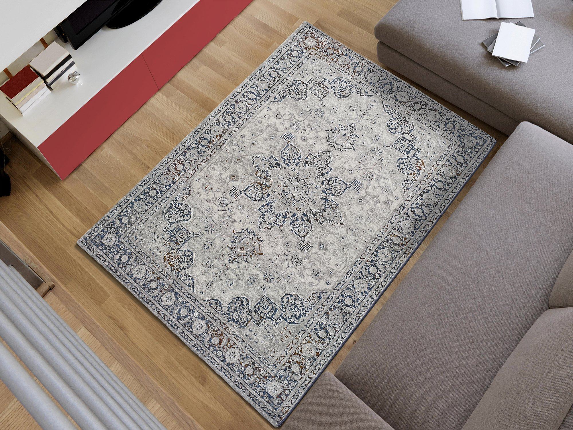 Atticgo Alfombra vintage Graceful 23651 plata ambiente