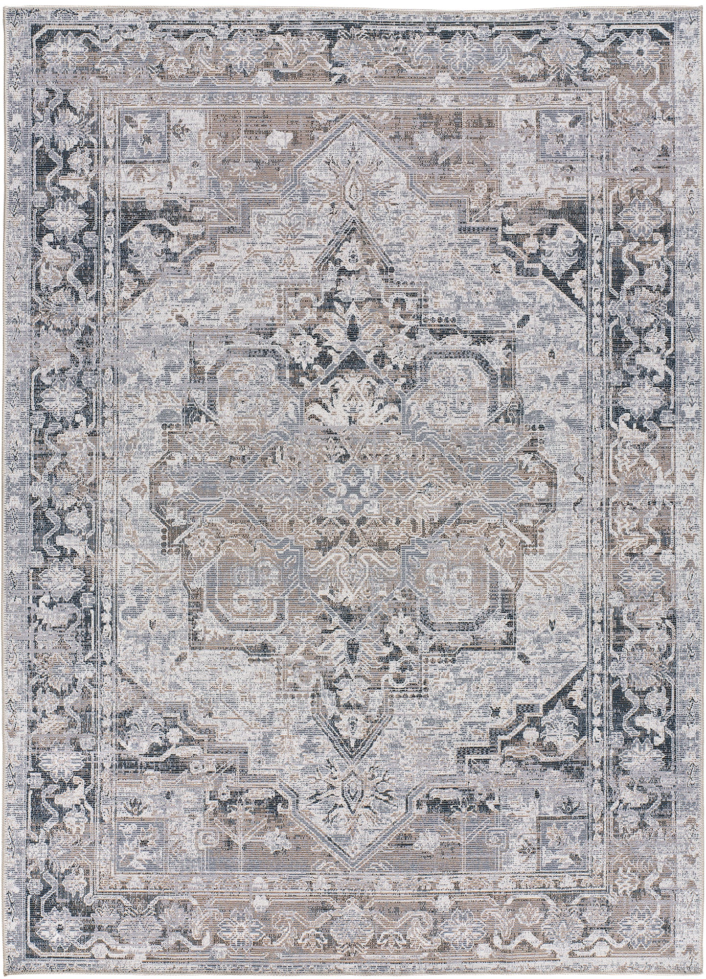 Atticgo Alfombra vintage Neila 1304 Gris