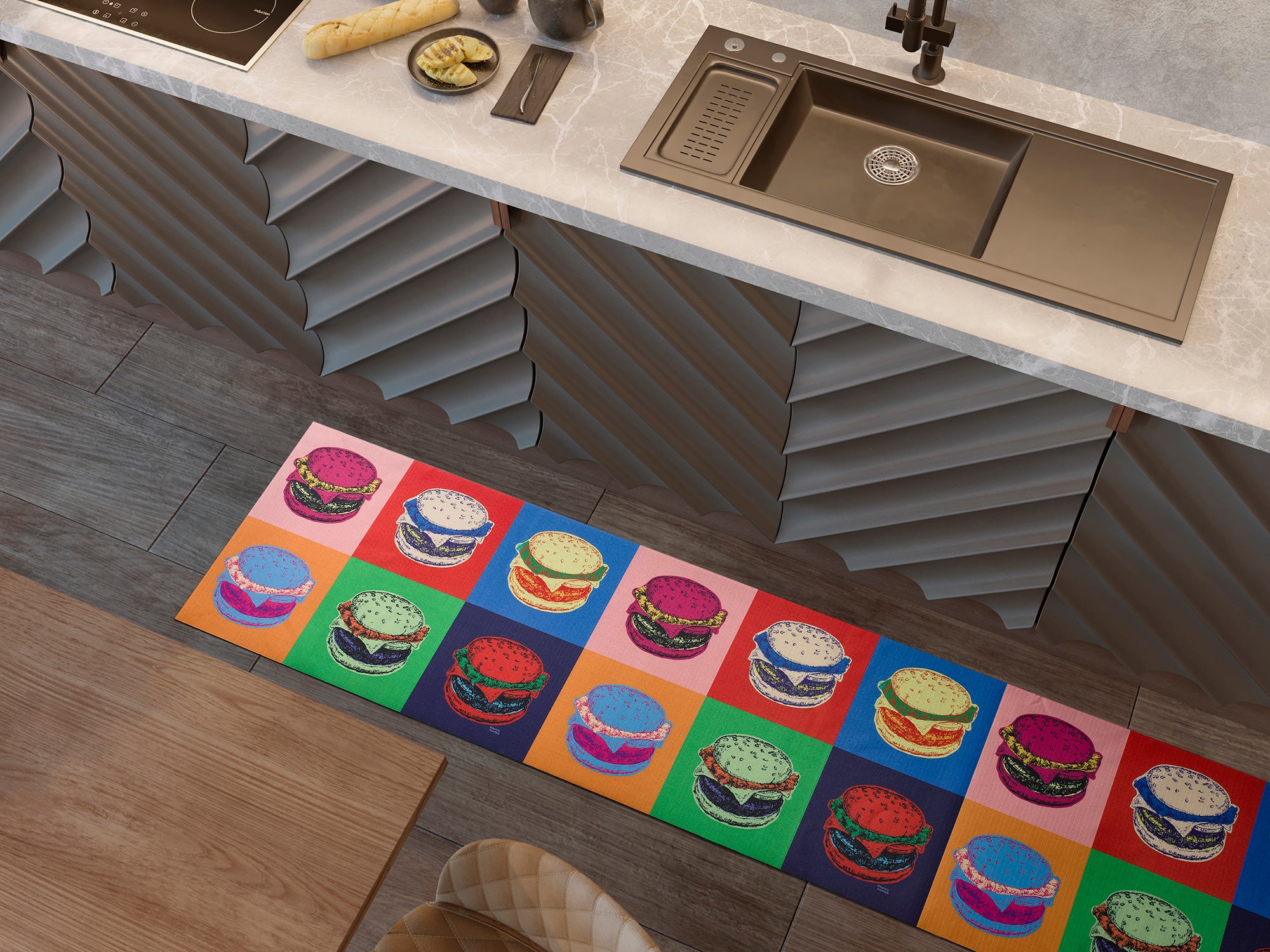 Atticgo Alfombra para cocina Ricci Pop Art  ambiente