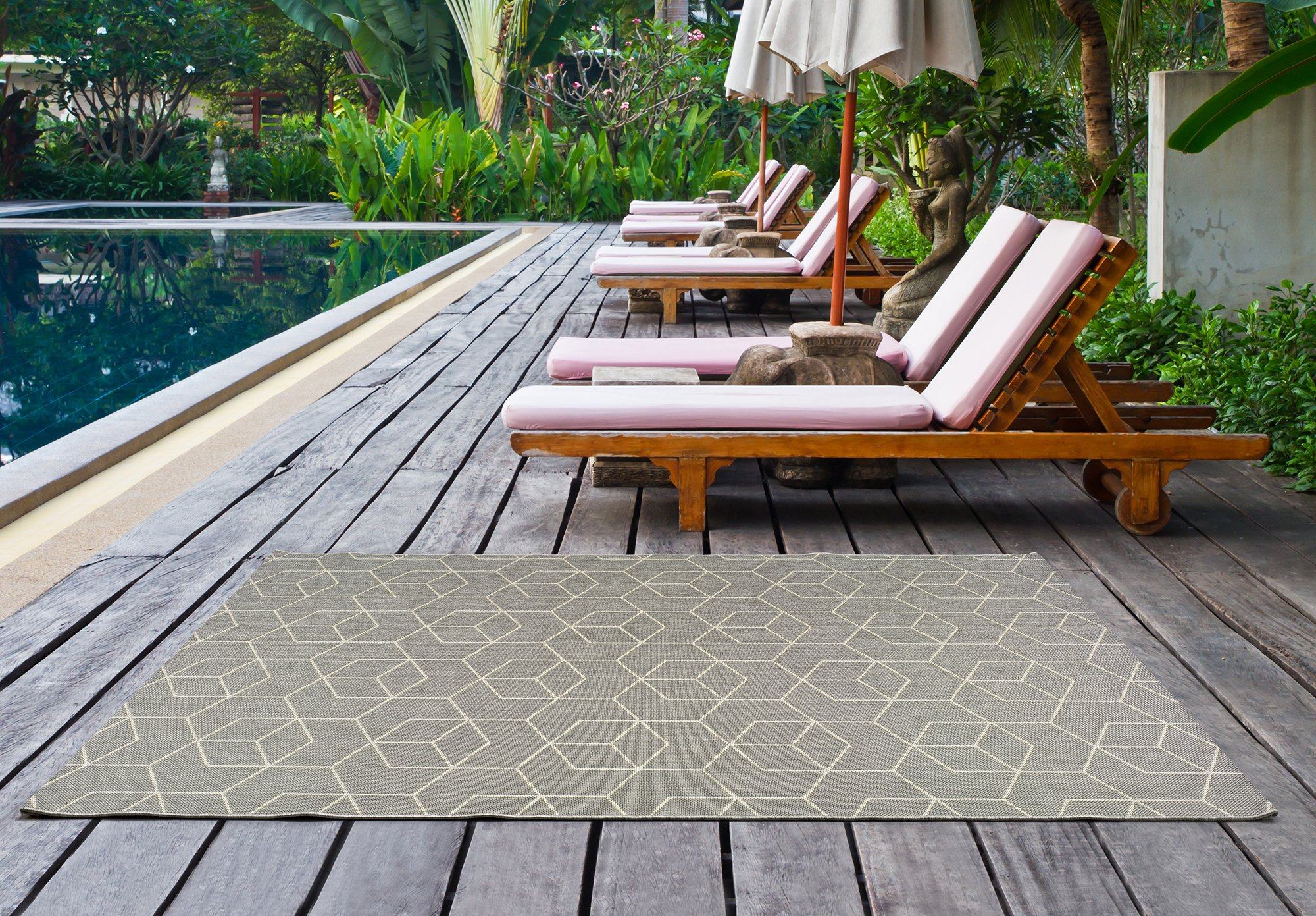 Atticgo Alfombra Indoor-Outdoor Silvana 48655 Plata Ambiente