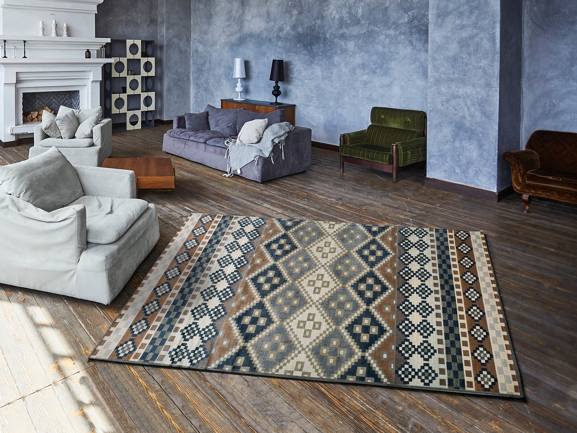 Atticgo Alfombra vintage Summit 903 Multicolor ambiente