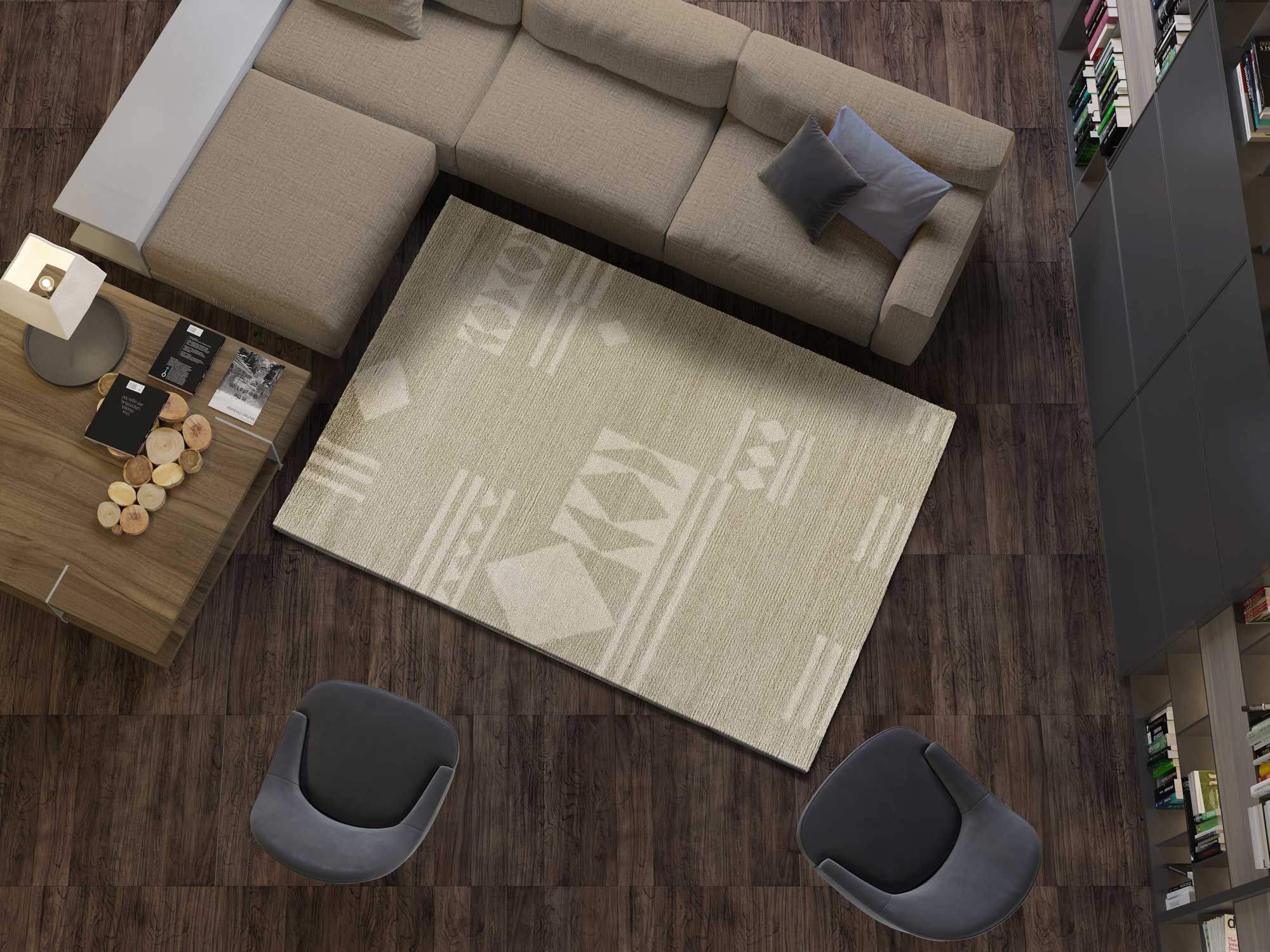 Alfombra de estilo escandinavo Venus 68111 Beige ambiente | Atticgo